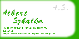 albert szkalka business card